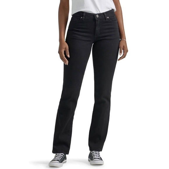 Lee Relaxed Fit Jeans Black High Waisted Sz 18 - Picture 1 of 12